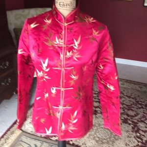 Gold Cup all silk jacket with gold & bronze leaves
